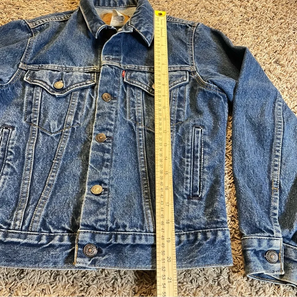 Vintage Boy/Girl Levi’s Medium Wash Denim Jean Jacket Size 16 Made In U.S.A - Picture 10 of 11